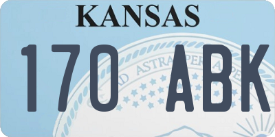 KS license plate 170ABK