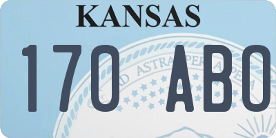 KS license plate 170ABO