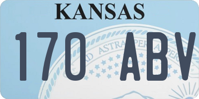 KS license plate 170ABV