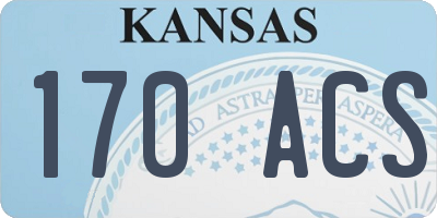 KS license plate 170ACS