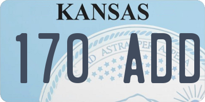 KS license plate 170ADD