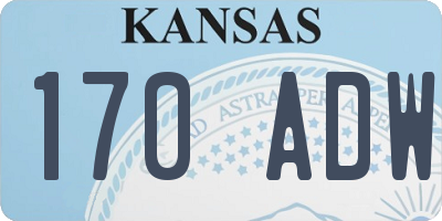 KS license plate 170ADW