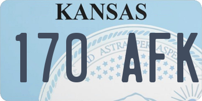 KS license plate 170AFK