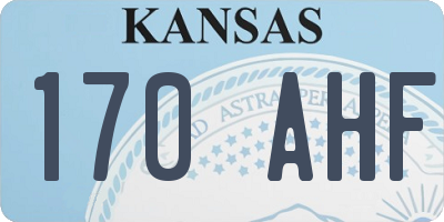 KS license plate 170AHF