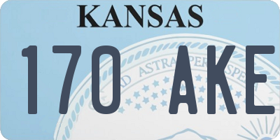 KS license plate 170AKE