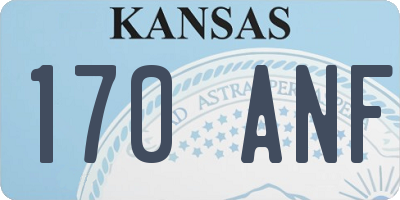 KS license plate 170ANF