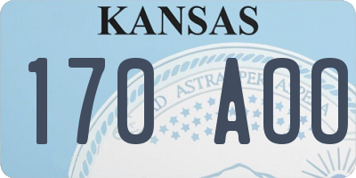 KS license plate 170AOO