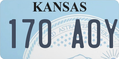 KS license plate 170AOY