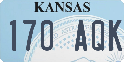 KS license plate 170AQK