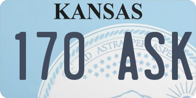 KS license plate 170ASK