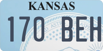 KS license plate 170BEH