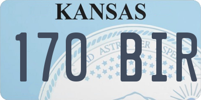 KS license plate 170BIR