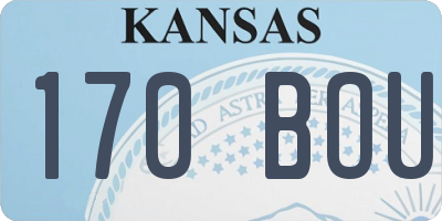 KS license plate 170BOU