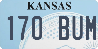 KS license plate 170BUM