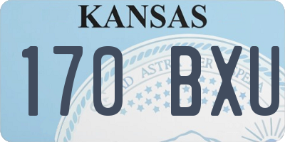 KS license plate 170BXU