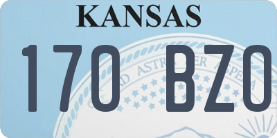 KS license plate 170BZO