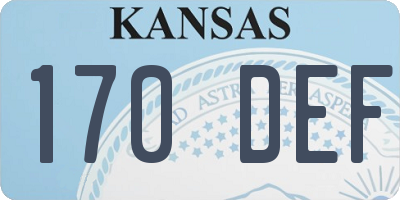 KS license plate 170DEF