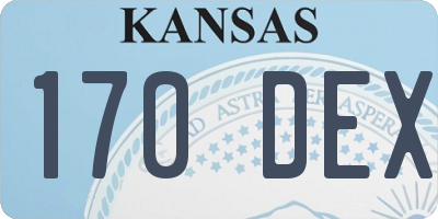 KS license plate 170DEX