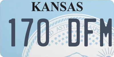 KS license plate 170DFM