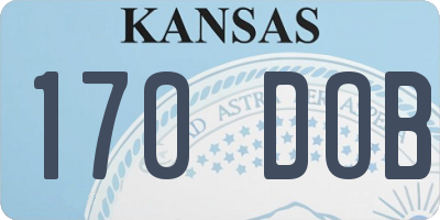 KS license plate 170DOB