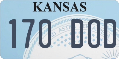 KS license plate 170DOD