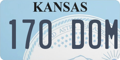 KS license plate 170DOM
