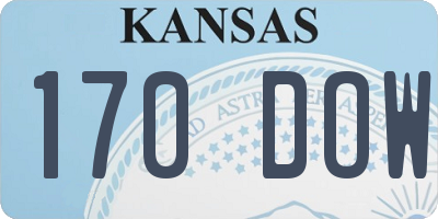 KS license plate 170DOW