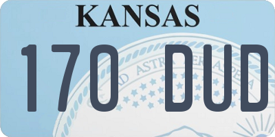 KS license plate 170DUD