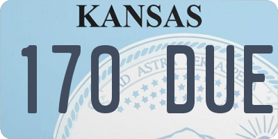 KS license plate 170DUE