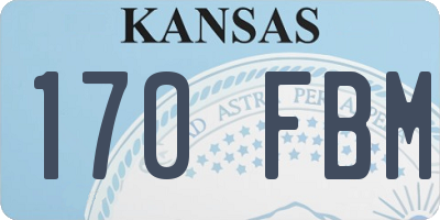 KS license plate 170FBM