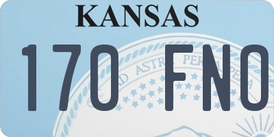 KS license plate 170FNO