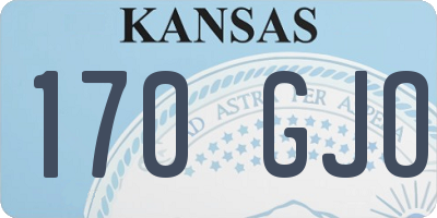KS license plate 170GJO