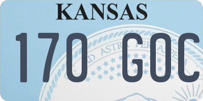 KS license plate 170GOC