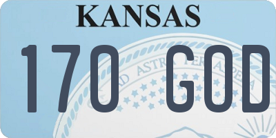 KS license plate 170GOD