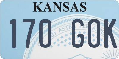 KS license plate 170GOK