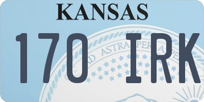 KS license plate 170IRK