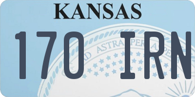 KS license plate 170IRN