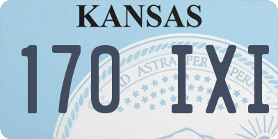 KS license plate 170IXI