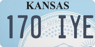 KS license plate 170IYE