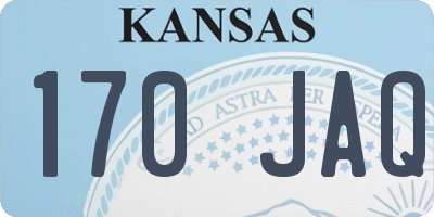 KS license plate 170JAQ