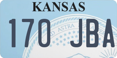 KS license plate 170JBA
