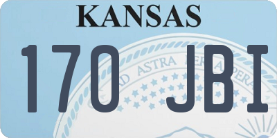 KS license plate 170JBI