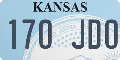 KS license plate 170JDO