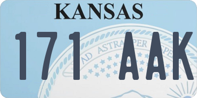 KS license plate 171AAK