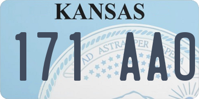 KS license plate 171AAO