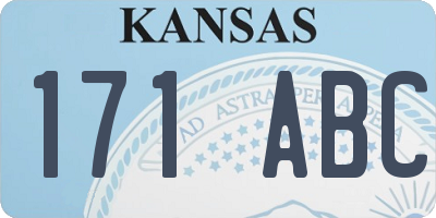 KS license plate 171ABC