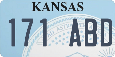 KS license plate 171ABD