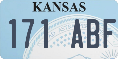 KS license plate 171ABF