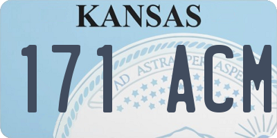 KS license plate 171ACM