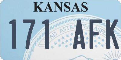 KS license plate 171AFK
